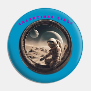 Galentine girl entering space capsule Pin