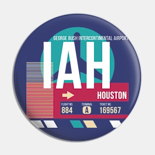 Houston, Texas (IAH) Airport Code Baggage Tag Pin