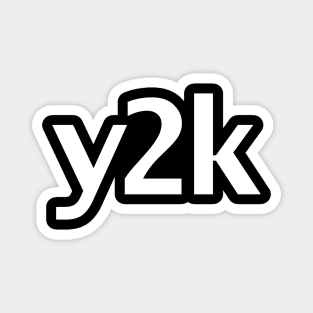 Y2K Typography White Text Magnet