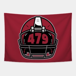 Retro Football Helmet 479 Area Code Fayetteville Arkansas Football Tapestry