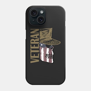 Veteran Painted American Flag Military Skull Phone Case