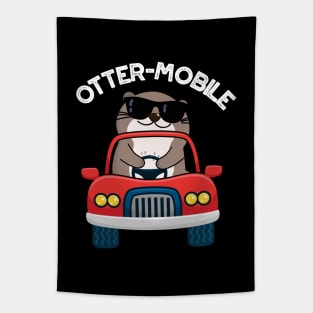 Otter-mobile Funny Animal Car Pun Tapestry