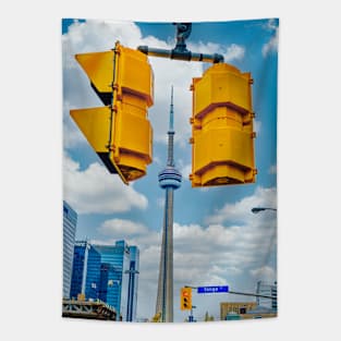 Between the Lights. Toronto Cityscape Photograph Tapestry