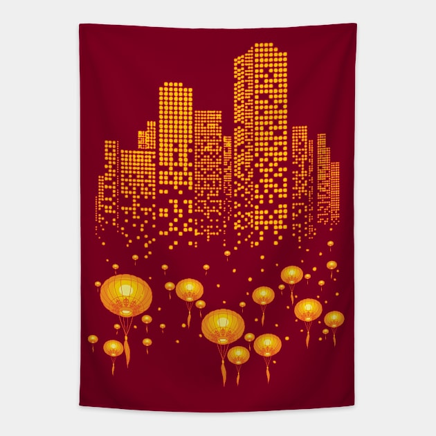 Lantern City Tapestry by Daletheskater