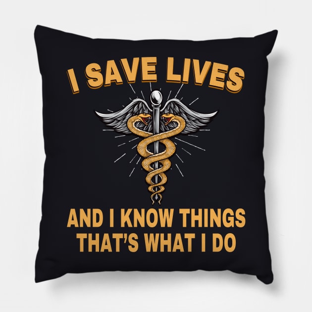 Paramedic First Aid Asclepius Gift Pillow by Foxxy Merch
