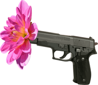 Enough Flower Gun - Anti Gun Violence - "Enough" Engraving Magnet