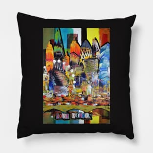 city of london abstract painting Pillow