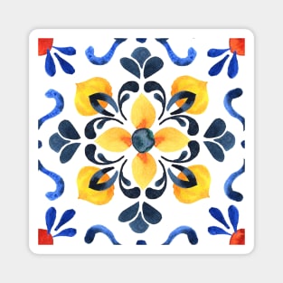 Floral ornament. Watercolor Magnet