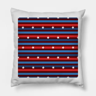 Red Blue Stripes Pattern, American Flag Color Pillow