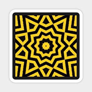 HIGHLY Visible Yellow and Black Line Kaleidoscope pattern (Seamless) 18 Magnet