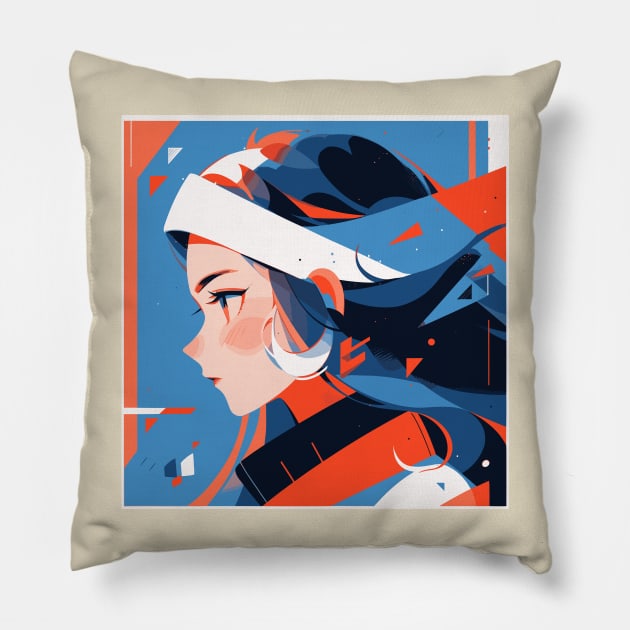 Future-forward visage, Tokyo Pop Beauty Pillow by StudioD