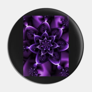 Purple Fractal Rose Pin