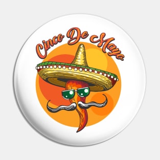 Cinco de Mayo Retro Poster Pin