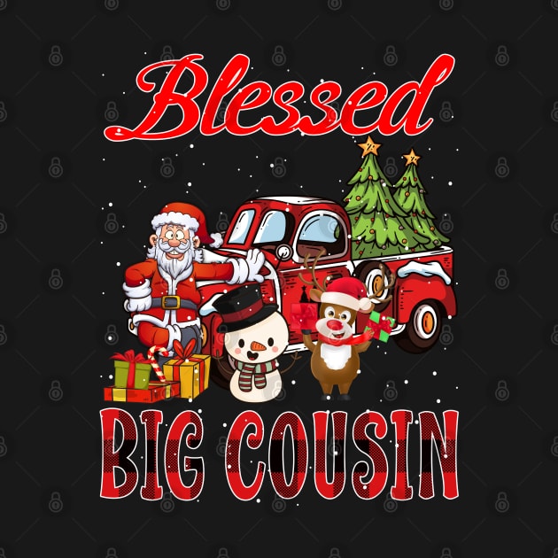 Blessed Big Cousin Red Plaid Christmas by intelus