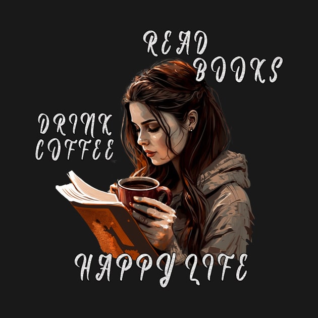 Read Books, Drink Coffee, Happy Life by Relentless Bloodlines