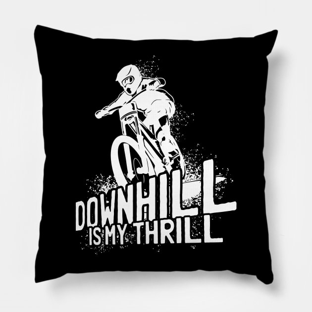 Downhill Cycling, Racing, Mountainbike, Gravel Bike Pillow by theanimaldude