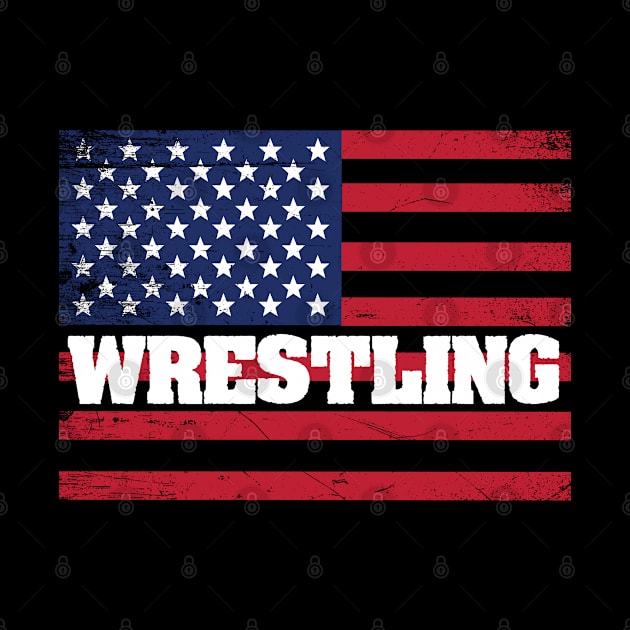 Wrestling - Wrestling American Flag by Kudostees