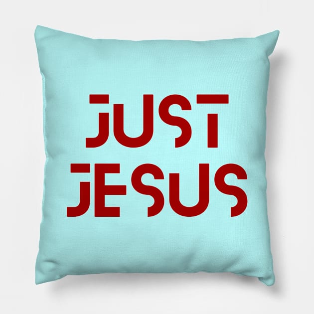 Just Jesus | Christian Typography Pillow by All Things Gospel