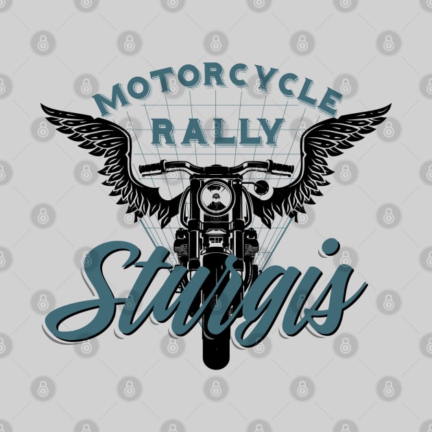 Sturgis Motorcycle Rall South Dakota - black and blue by PincGeneral