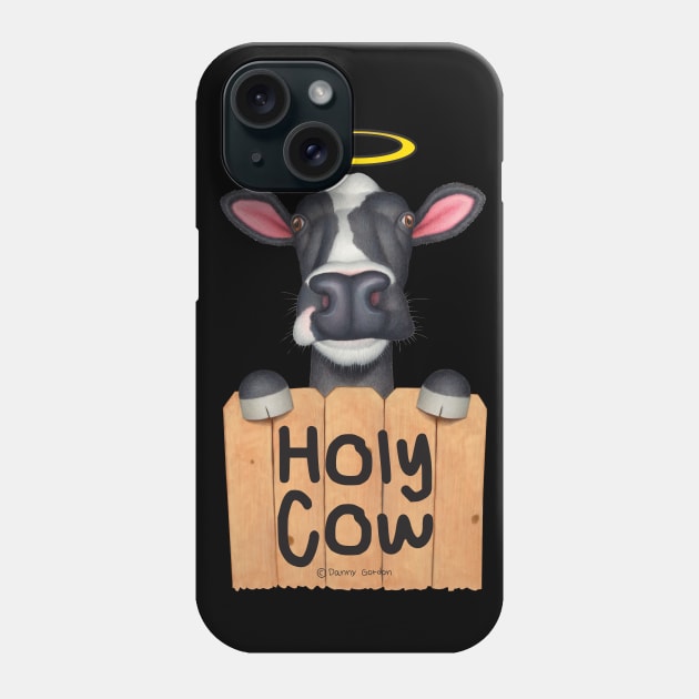 Cute adorable funny cow looking Holy Cow Phone Case by Danny Gordon Art