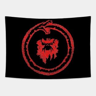 12 Monkeys Ouroboros Red w/white outline Tapestry