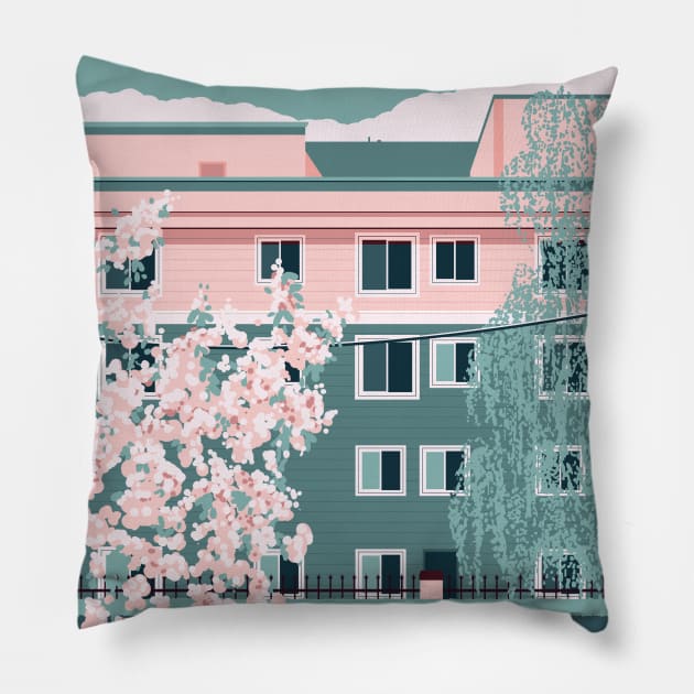 Spring Rain Pillow by Nathan Watkins Design