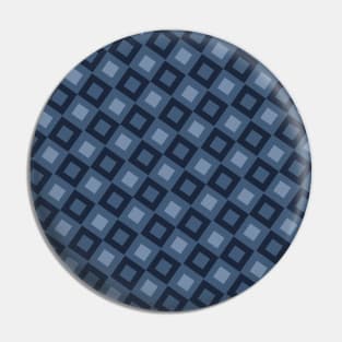 Dark Blue Pastel Square Pattern Pin