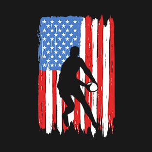 American Flag Football Graphic T-Shirt