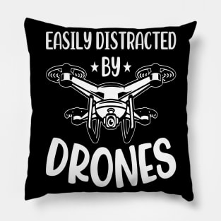 Easily Distracted By Drone Vintage Pillow