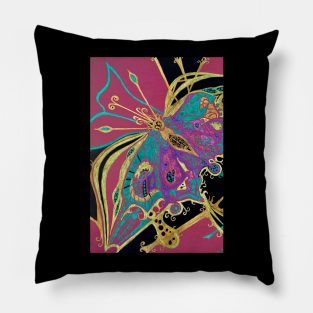 Fantasy Butterfly Illustration Pillow