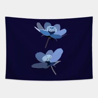 Blue Flowers Tapestry