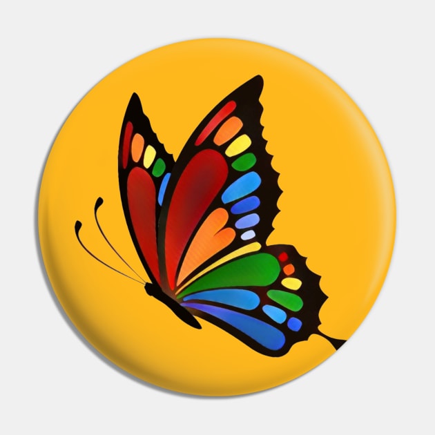 Rainbow Butterfly Pin by AlondraHanley