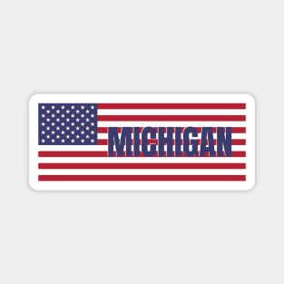 Michigan State in American Flag Magnet