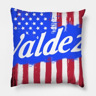 American Flag Valdez Family Gift For Men Women, Surname Last Name Pillow