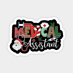 Medical Assistant Nurse Christmas Santa Magnet