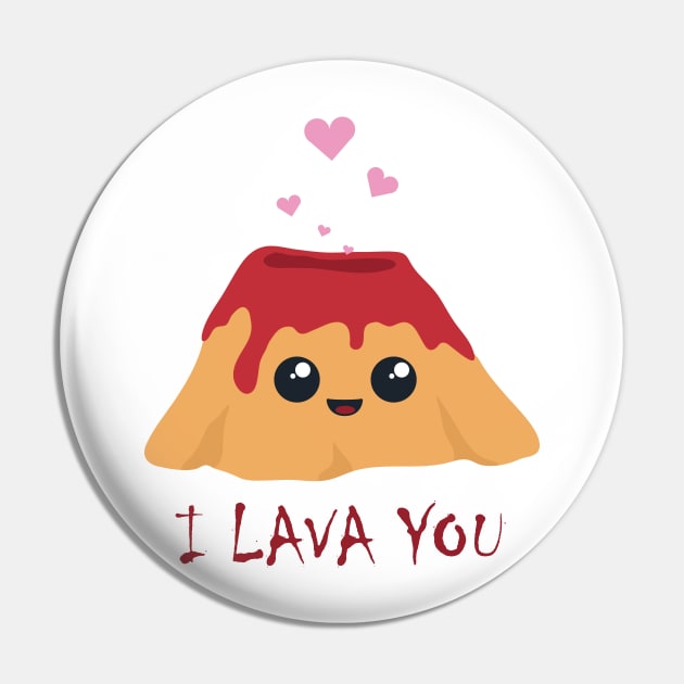 I Lava You Vulcano Hearts Pin by Food in a Can