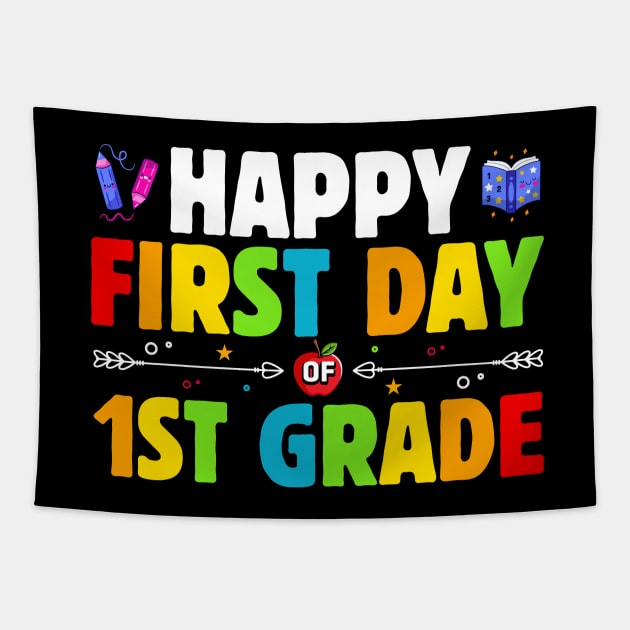 Happy First Day First Grade Teacher Back to School 1st Grade Tapestry by ProArts