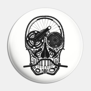 Bike Parts Skull Pin