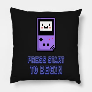 Press start to begin 8-bit video game Pillow