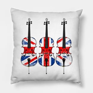 Cello UK Flag Cellist String Player British Musician Pillow