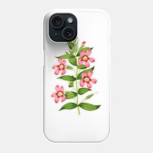 Pink Flower Vintage Botanical Illustration Phone Case