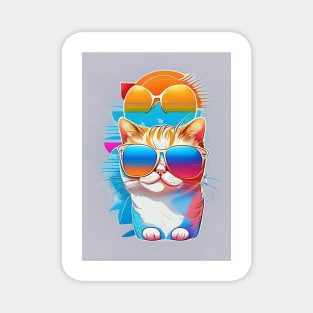 cool summer cat Magnet