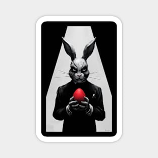 Dark bunny with red egg Magnet