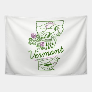 Vintage Vermont Design Art Tapestry