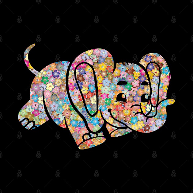 Elephant Colorful Flowers Gift by Shariss