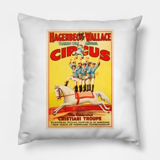 HAGENBECK WALLACE TRAVELLING CIRCUS Wild Animal Acrobatics Vintage Advert Pillow