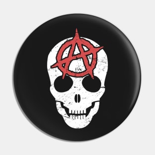 Distressed Anarchy Skull | Punk Rock Pin