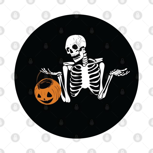 Halloween laughing skeleton & scary pumpkin I Holidays by Art by Ergate