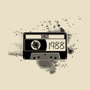1988s Vintage, 88s Black Cassette T-Shirt