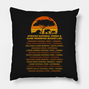 African Safari Bucket List Sunset Lion Elephant Serengeti Pillow